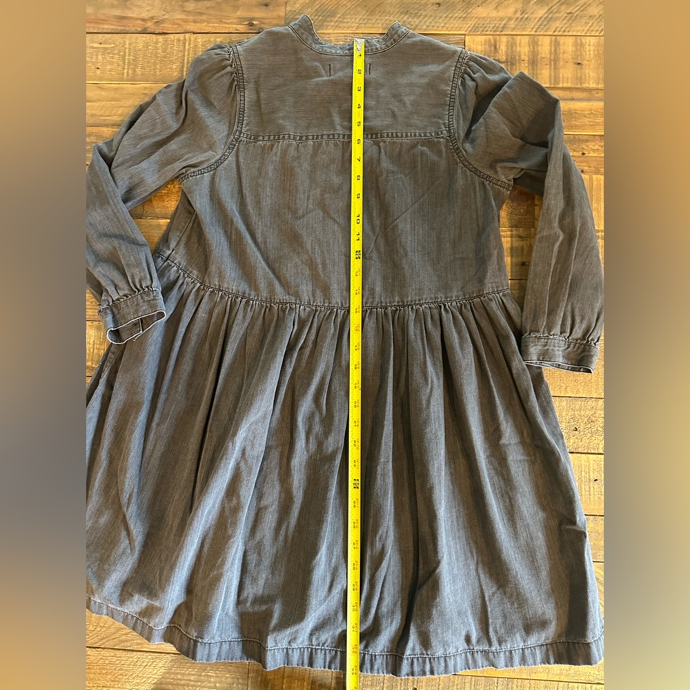 Madewell Charcoal Ruffle Yoke Babydoll Dress Size Small - Picture 7 of 8